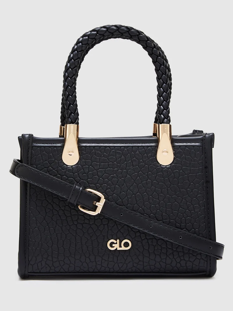 جلو باص Globus Women Black Textured Casual Handheld Bag